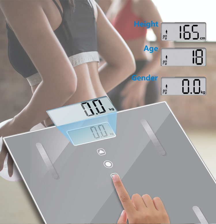 báscula digital de baño para medir la grasa corporal